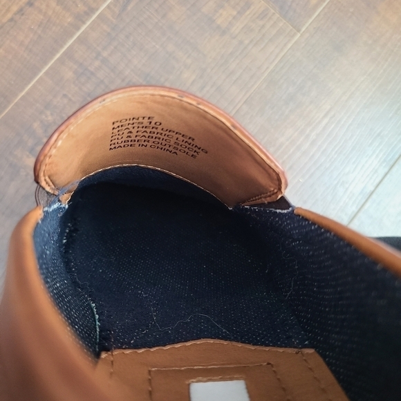 Men's Steve Madden pointe tan leather loafers - Picture 5 of 8